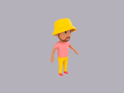 Cartoon Male Character Rigged 103 3D Model