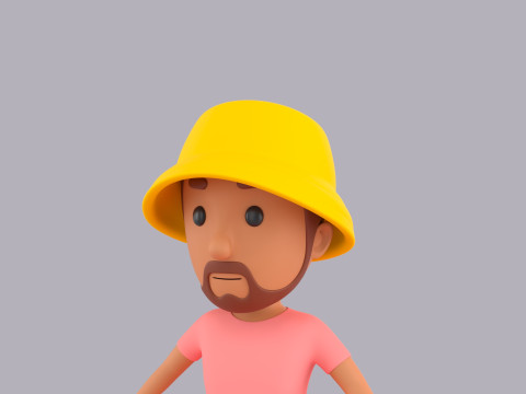 Cartoon Male Character Rigged 103 3D Model