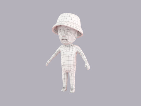 Cartoon Male Character Rigged 103 3D Model