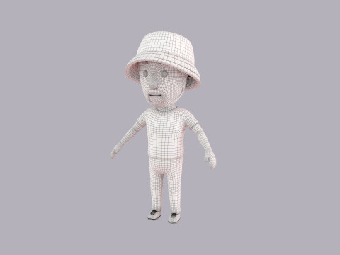 Cartoon Male Character Rigged 103 3D Model