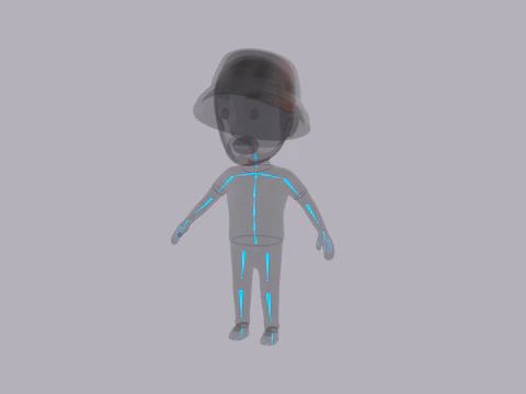 Cartoon Male Character Rigged 103 3D Model