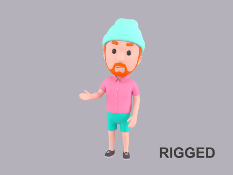 Cartoon Male Character Rigged 104 3Dモデル