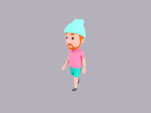 Cartoon Male Character Rigged 104 3D-Modell