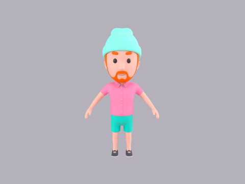 Cartoon Male Character Rigged 104 3D-Modell