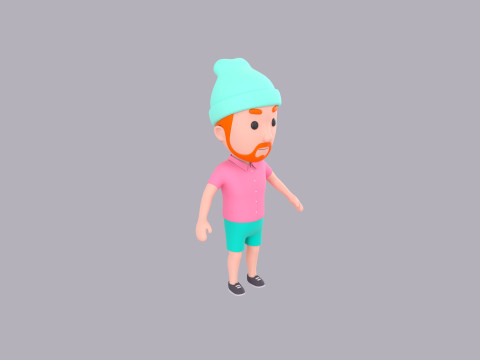 Cartoon Male Character Rigged 104 3D-Modell