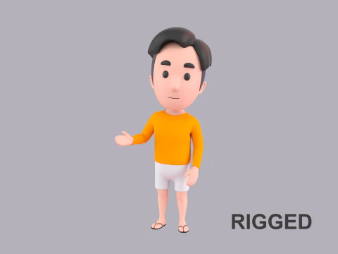 Personaje masculino de dibujos animados ama&ntilde;ado 105 Modelo 3D