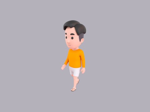 Cartoon Male Character Rigged 105 3D 模型