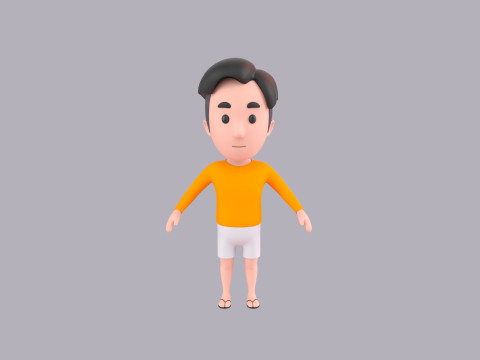 Cartoon Male Character Rigged 105 3D 模型