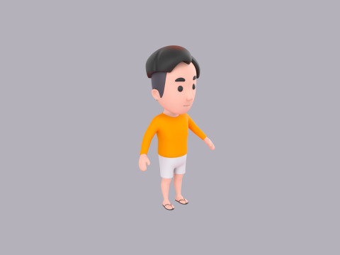 Cartoon Male Character Rigged 105 3D 模型