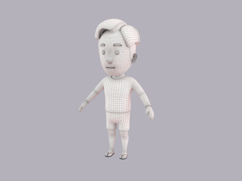Cartoon Male Character Rigged 105 3D 模型