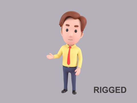Cartoon Male Character Rigged 106 3D Model