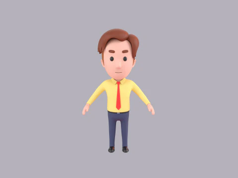 Cartoon Male Character Rigged 106 3D Model