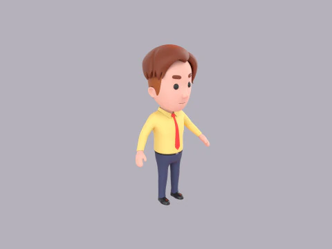 Cartoon Male Character Rigged 106 3D Model