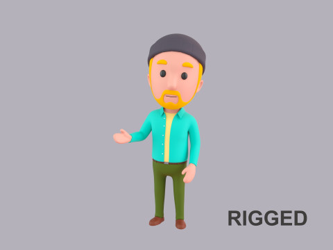 Cartoon Male Character Rigged 107 3Dモデル