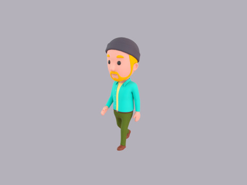 Cartoon Male Character Rigged 107 3D Model