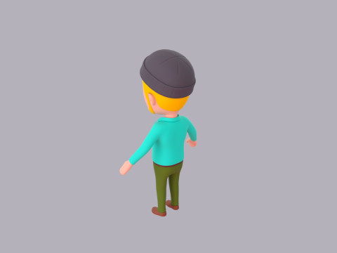 Cartoon Male Character Rigged 107 3D Model