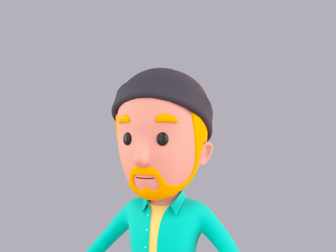Cartoon Male Character Rigged 107 3D Model