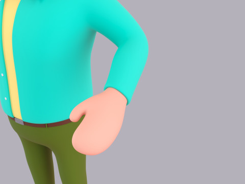 Cartoon Male Character Rigged 107 3D Model