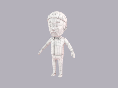 Cartoon Male Character Rigged 107 3D Model