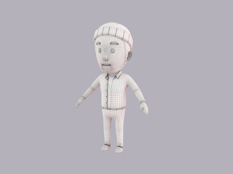 Cartoon Male Character Rigged 107 3D Model