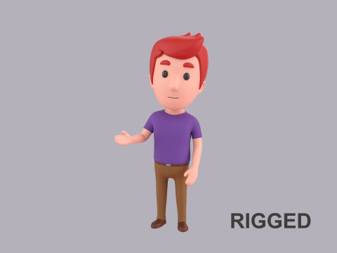 Cartoon Male Character Rigged 108 Modelo 3D