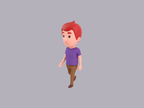 Cartoon Male Character Rigged 108 Model 3D