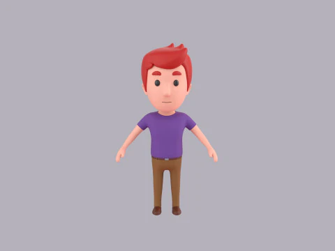 Cartoon Male Character Rigged 108 3D Model
