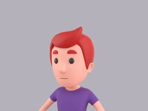 Cartoon Male Character Rigged 108 3D Model