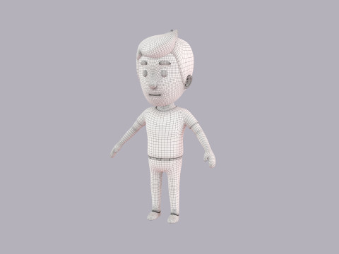 Cartoon Male Character Rigged 108 Model 3D