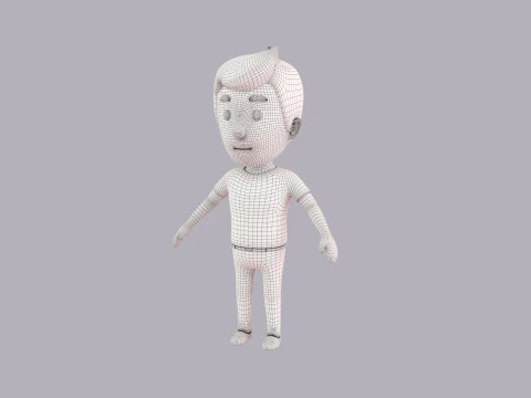 Cartoon Male Character Rigged 108 3D Model