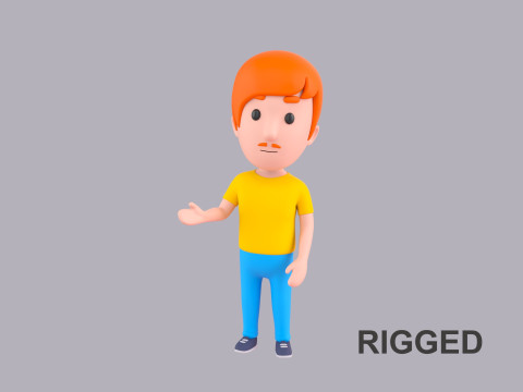 Cartoon Male Character Rigged 109 3D Модель