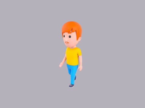 Cartoon Male Character Rigged 109 3D Модель