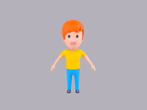Cartoon Male Character Rigged 109 3D Model