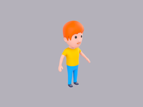 Cartoon Male Character Rigged 109 3D Модель
