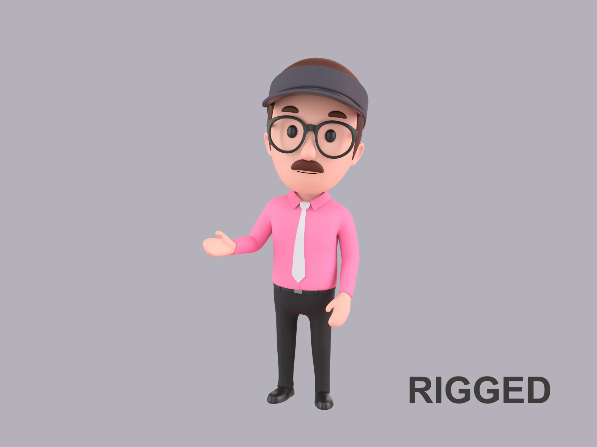 Cartoon Male Character Rigged 110 3D Model .c4d .max .obj .3ds .fbx .stl .blend 