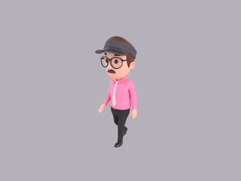 Cartoon Male Character Rigged 110 3D Model