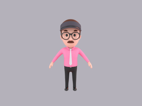 Cartoon Male Character Rigged 110 3Dモデル