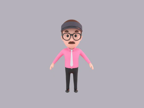 Cartoon Male Character Rigged 110 3D Model