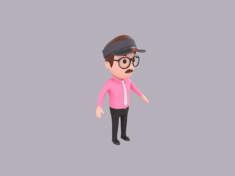 Cartoon Male Character Rigged 110 3D Model