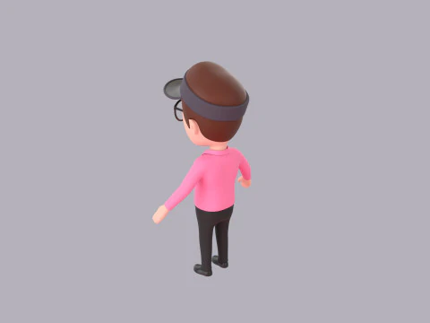 Cartoon Male Character Rigged 110 3D Model