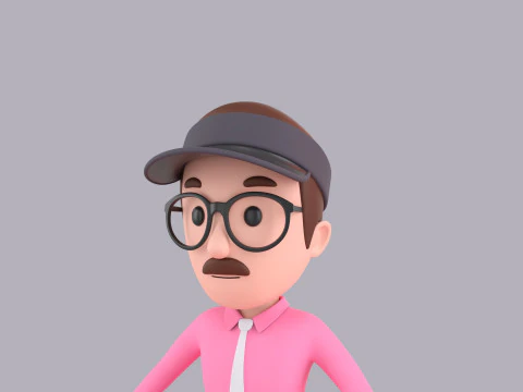 Cartoon Male Character Rigged 110 3D Model