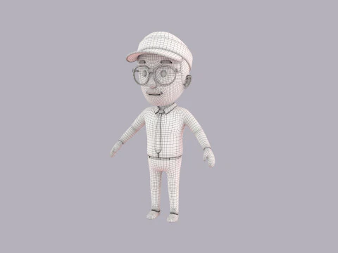 Cartoon Male Character Rigged 110 3D Model