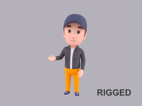 Cartoon Male Character Rigged 111 Model 3D