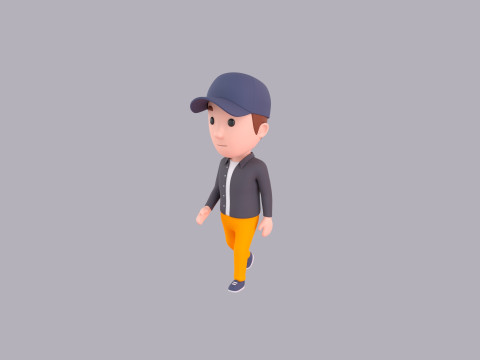 Cartoon Male Character Rigged 111 3D Model