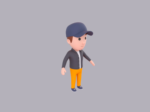 Cartoon Male Character Rigged 111 3D Model
