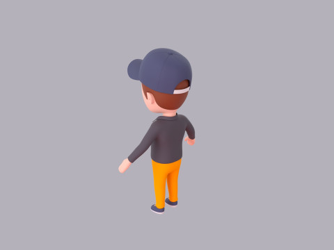 Cartoon Male Character Rigged 111 3D Model