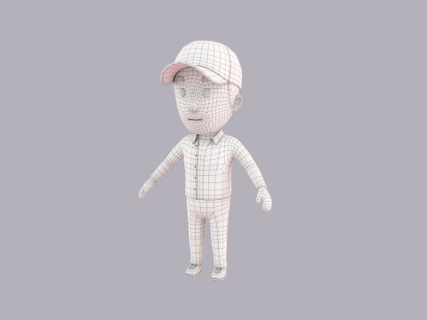 Cartoon Male Character Rigged 111 3D Model