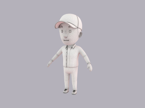 Cartoon Male Character Rigged 111 3D Model