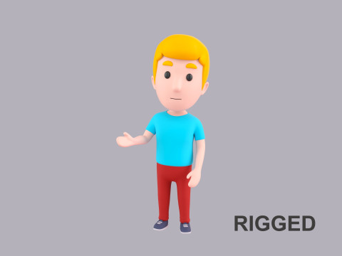 Cartoon Male Character Rigged 112 Modèle 3D