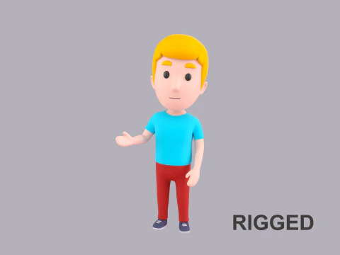 Personagem masculino de desenho animado Rigged 112 Modelo 3D